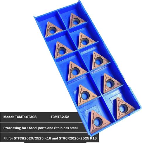 BestParts 50PCS TCMT16T304/TCMT16T308 Carbide Turning Inserts Indexable Insert for Steel Metal Machining, TCMT32.51/TCMT32.52 Carbide Inserts for CNC Lathe Turning Tool Holder (TCMT32.52) in Saudi Arabia