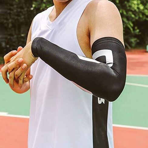 حماة الكوع الرياضية التنفس حماية وسادات الكوع لكرة السلة الدعامة الدعامة منصات ذراع الأكمام دفء in Kuwait