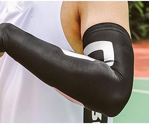 حماة الكوع الرياضية التنفس حماية وسادات الكوع لكرة السلة الدعامة الدعامة منصات ذراع الأكمام دفء in Kuwait