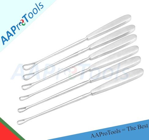 6pcs Set of Sims Curettes 11" (27.9cm), Sharp Blade Instruments Sizes 0, 1, 2, 3, 4, and 5 in Saudi Arabia