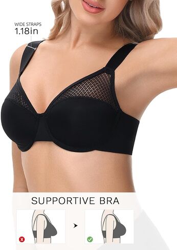 Minimizer Bras for Women Full Coverage Plus Size T-Shirt Bra with Underwire Support for Heavy Breast in Kuwait
