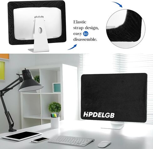 Computer monitor dust cover black for screen 21.5/24 inch or for All in One LCD TV dust Dustproof cover ( screen size 21.5-24 inch Monitor Dust Cover) (21.5-24 inch Monitor Dust Cover) in Saudi Arabia