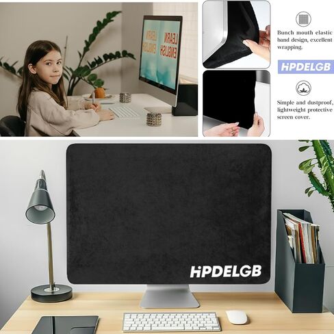 Computer monitor dust cover black for screen 21.5/24 inch or for All in One LCD TV dust Dustproof cover ( screen size 21.5-24 inch Monitor Dust Cover) (21.5-24 inch Monitor Dust Cover) in Saudi Arabia