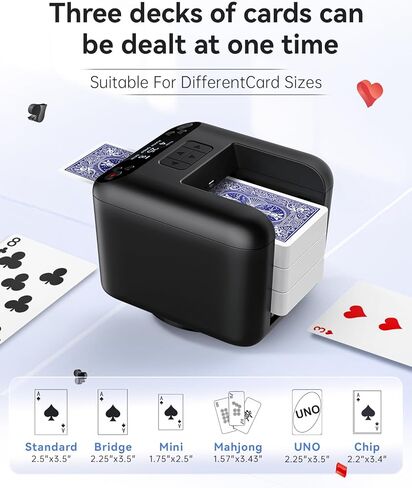 Automatic Card Dealer 1-2-3 Deck, 12 Players, 4 Drawing Remotes, Rechargeable Playing Suitable for Texas Hold'em UNO Poker Games Card Dealer in Saudi Arabia
