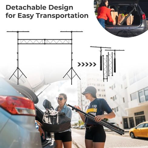 Goplus DJ Light Stand ، نظام الجمالون الإضاءة 14 قدمًا مع 32 مصباحًا يحمل سعة 220 رطلاً ، ومرتفعات قابلة للتعديل من 11 مستوى ، و BAR ، ومكافحة الإضاءة للمعادن لمرحلة الصوت المحمولة ، والبار ، والحفلات ، واللواء in Saudi Arabia