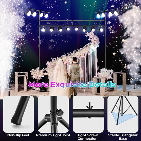 Goplus DJ Light Stand ، نظام الجمالون الإضاءة 14 قدمًا مع 32 مصباحًا يحمل سعة 220 رطلاً ، ومرتفعات قابلة للتعديل من 11 مستوى ، و BAR ، ومكافحة الإضاءة للمعادن لمرحلة الصوت المحمولة ، والبار ، والحفلات ، واللواء in Saudi Arabia