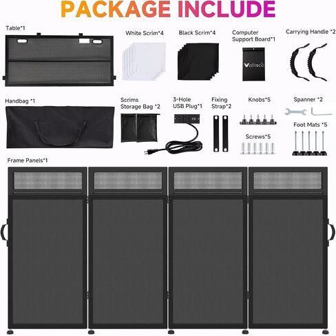 DJ Facade Booth Table 40" x 20" - Portable Detachable DJ Booth Table Station with Black/White Scrims & Carry Bag for Show, Party, Gathering in Saudi Arabia