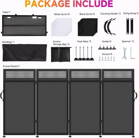 DJ Facade Booth Table 40" x 20" - Portable Detachable DJ Booth Table Station with Black/White Scrims & Carry Bag for Show, Party, Gathering in Saudi Arabia