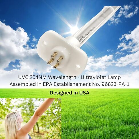 LSE Lighting UCP-16012 UV-C Bulb – 25W 4-Pin 15" Quartz Lamp – Replacement for UC18S15-24B Coil Systems – 254nm High Output UV Light – Premium Grade – Designed in USA in Kuwait