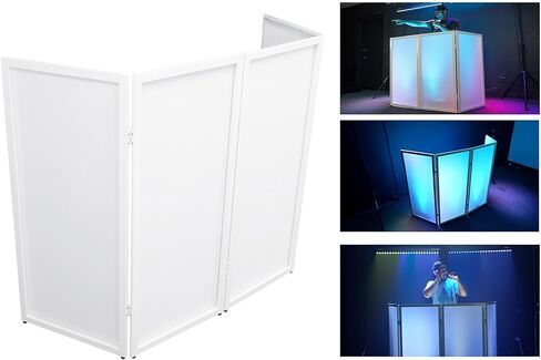 Rockville RFSSB Black DJ Event Facade, 4 Panels, Built-In Scrim, Foldable, Travel Bag, Non-Slip Feet, Steel Frame, Perfect for DJs, Parties & Events in Saudi Arabia