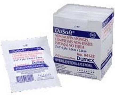 Gentell Nonwoven Sponge Dusoft 2 X 2 Inch 2 per Pack Sterile 4-Ply Square BX of 25 in Saudi Arabia