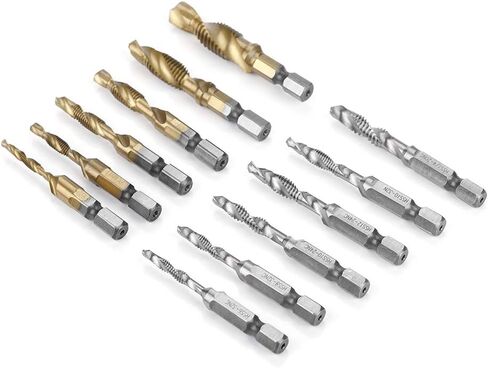 مجموعة بتات الحفر Chiciris ، 12pcs M3 إلى M10 مجموعة الحفر ، Hex Shank Tap Bit ، Metric & Inch Tap in Kuwait