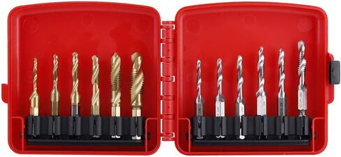 مجموعة بتات الحفر Chiciris ، 12pcs M3 إلى M10 مجموعة الحفر ، Hex Shank Tap Bit ، Metric & Inch Tap in Kuwait