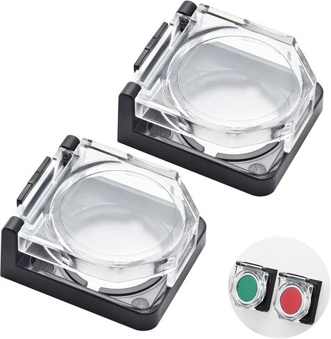 2Pcs Power Push Button Switch Cover Waterproof and Collision Resistant Dustproof Safety Protector for 39 * 34mm Mounting Hole Computer PC Desktop Momentary in Kuwait