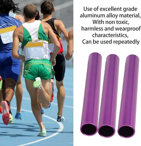 3pcs ترحيل Baton Aluminium Aluminium Track Field Hartons Trape Outdoor Sports Relay للطلاب ، المكتب ، Clark Race in Kuwait