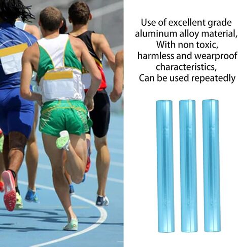 3PCS Relay Baton Aluminum Alloy Track Field Running Batons Outdoor Sports Track Relay for Students, Office, Clark Race in Saudi Arabia