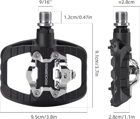 دواسات الدراجات الجبلية Rockbros Dual Function منصة مسطحة مقطعية متوافقة مع دواسات دراجة SPD للدراجات الجبلية MTB Flat in Saudi Arabia