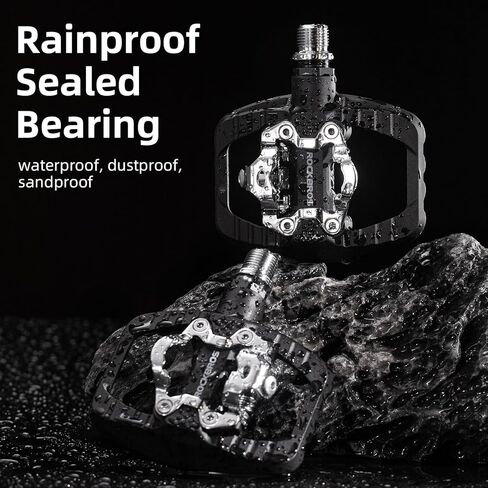 دواسات الدراجات الجبلية Rockbros Dual Function منصة مسطحة مقطعية متوافقة مع دواسات دراجة SPD للدراجات الجبلية MTB Flat in Saudi Arabia