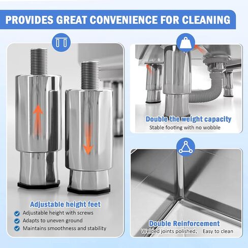 الحوض التجاري Mop Mop ， حوض خدمة MOP من الفولاذ المقاوم للصدأ ， Mop Cleaning Sink ， خزان الصرف الصحي الصناعي العمودي للشرفات ، وغرف الغسيل ، والصناعات ، وما إلى ذلك （31.49 "× 16.1" × 21.6 ") in Kuwait
