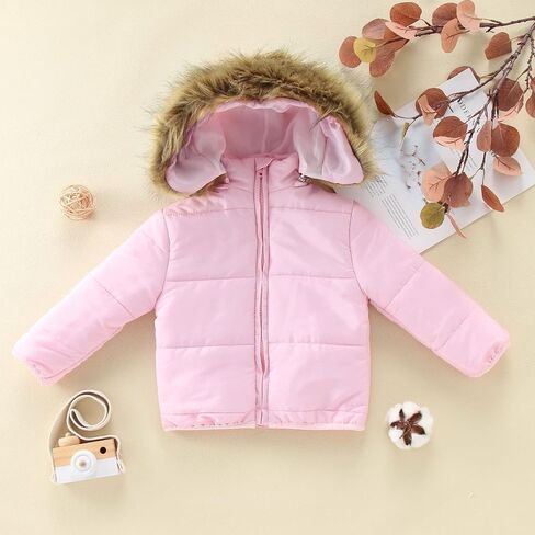 Toddler Boys Girls Down Jacket Hooded Snowsuit Baby Winter Warm Puffer Down Coat Light (White, 18-24 Months) in Saudi Arabia