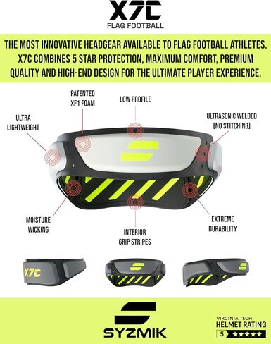 X7C Protective Headband - 5 Star Rated - Specifically Designed for Flag Football, 7v7 Football, Non-Tackle Football/Non-Helmeted Training Sessions in Saudi Arabia