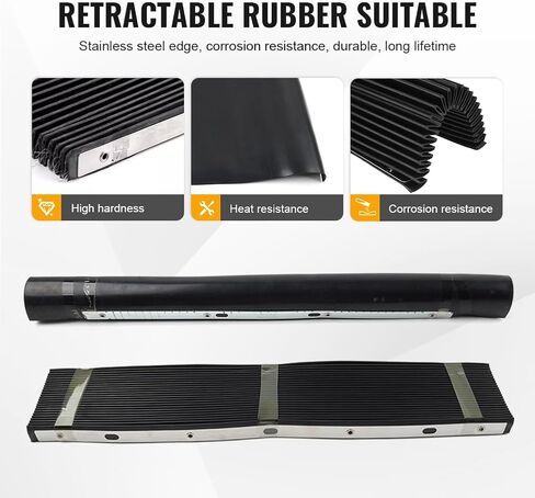 Bacar Milling Machine Dust Cover Accordion Way Rail Cover for Bridgeport | 2PCS CNC Mill Machine Rubber Shiled Guard for Metal Machines Protection, Flodabe Bellow Cover, 400*600mm 500*650mm in Saudi Arabia