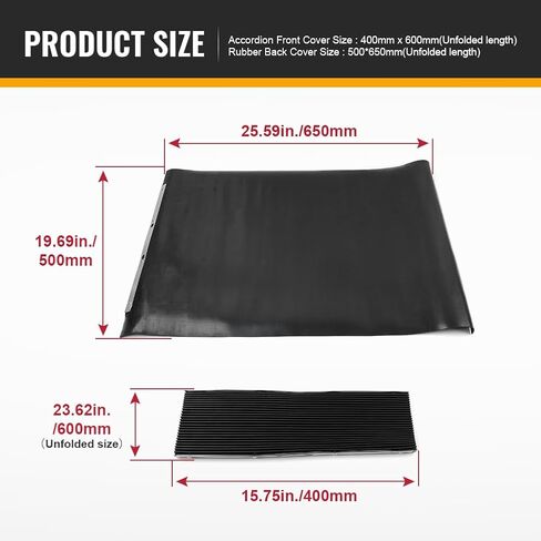 Bacar Milling Machine Dust Cover Accordion Way Rail Cover for Bridgeport | 2PCS CNC Mill Machine Rubber Shiled Guard for Metal Machines Protection, Flodabe Bellow Cover, 400*600mm 500*650mm in Saudi Arabia