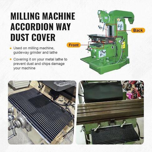 Bacar Milling Machine Dust Cover Accordion Way Rail Cover for Bridgeport | 2PCS CNC Mill Machine Rubber Shiled Guard for Metal Machines Protection, Flodabe Bellow Cover, 400*600mm 500*650mm in Saudi Arabia