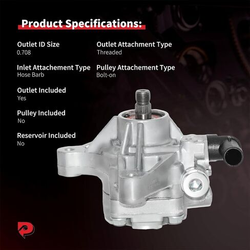 Phoboos Power Detering Pump متوافقة مع Acura TSX 2004-2005 L4 2.4L ، مع منفذ ، التوجيه السلس ، ضوضاء منخفضة ، متانة عالية ، المرجع. 21-5415 in Kuwait