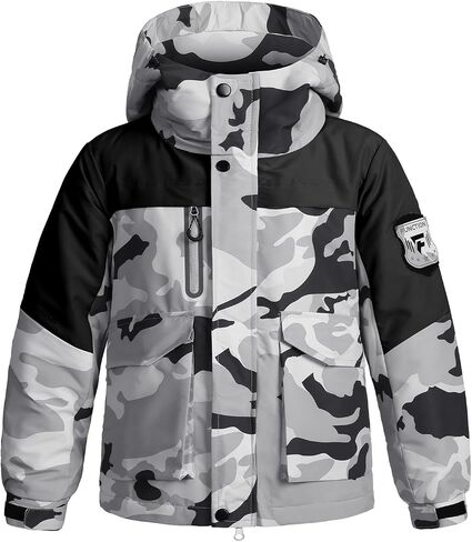 Boy's Ski Jacket Kids Waterproof Warm Winter Coat Windproof Thick Insulated Snowboarding Jackets with Hood in Kuwait