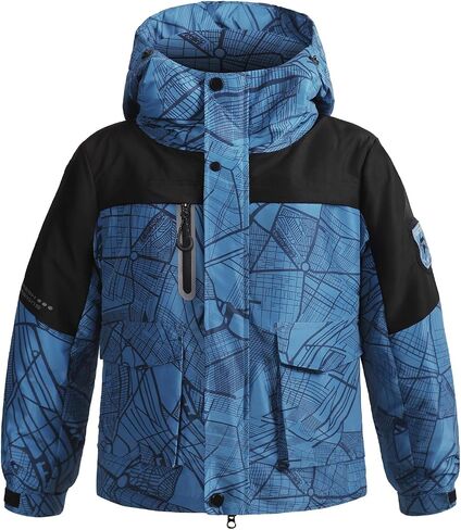 Boy's Ski Jacket Kids Waterproof Warm Winter Coat Windproof Thick Insulated Snowboarding Jackets with Hood in Kuwait