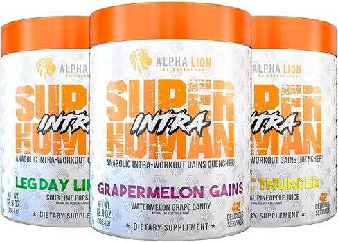 alpha lion superhuman intra intra powder للرجال والنساء ، يشرب الأحماض الأمينية ، ملحق استعادة العضلات ، مسحوق BCAA ، الشوارد ومزيج الترطيب (42 حصص ، نكهة حلوى العنب البطيخ) in Kuwait