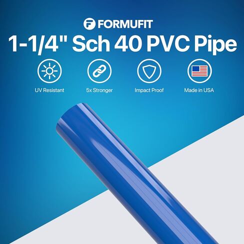 Formufit PVC Pipe ، 1-1/4 "Size ، (1.660" OD ADAL) SCH 40 FURITURY GRAGE ، Black (40 "L x 3-pack) DIY Artructural for Garkhous in Saudi Arabia
