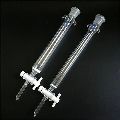 1pcs lab 24# Glass Sand core Chromatography Column with Standard Mouth and PTFE Piston 16 22 30 40 * 200 300 400mm(30x200mm- caliber24) in Saudi Arabia