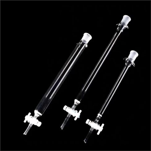 1pcs lab 24# Glass Sand core Chromatography Column with Standard Mouth and PTFE Piston 16 22 30 40 * 200 300 400mm(30x200mm- caliber24) in Saudi Arabia