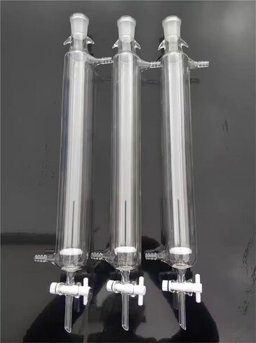 1pcs lab 24# Glass Sand core Chromatography Column with Standard Mouth and PTFE Piston 16 22 30 40 * 200 300 400mm(30x200mm- caliber24) in Saudi Arabia