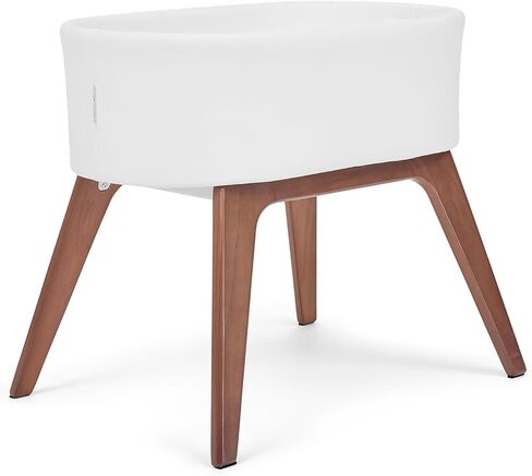 Delta Children Rockaway Rocking Bassinet - Portable Baby Crib with Solid Wood Feet, Organic GOTS Certified Performance Fabric Exterior, Breathable Interior, Includes Mattress Pad & Fitted Sheet, Ivory in Kuwait