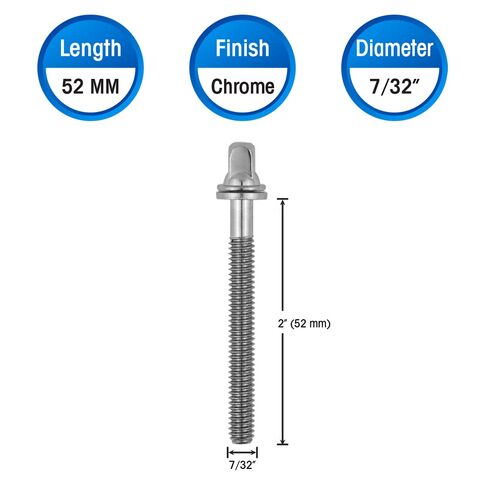 Drum Tension Rods 2 Inch (52mm) 20 of Pack with Washers Chrome Finish in Saudi Arabia