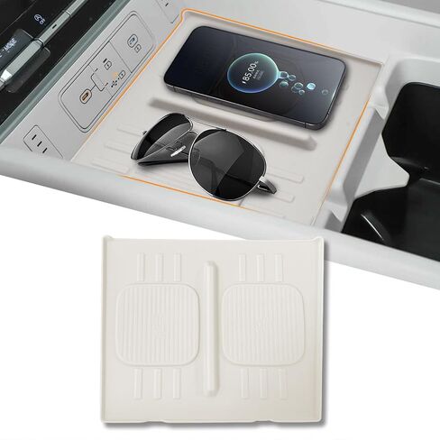 الشاحن اللاسلكي الشاحن مركزي Center Console Non-Slip Fit Hyundai Santa Fe 2024 2025 Car Accessories Wireless Charging Pad Pad Area in Kuwait