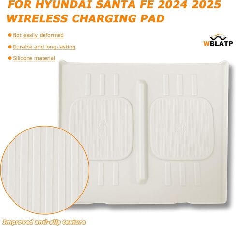 الشاحن اللاسلكي الشاحن مركزي Center Console Non-Slip Fit Hyundai Santa Fe 2024 2025 Car Accessories Wireless Charging Pad Pad Area in Kuwait
