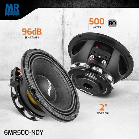 PRV AUDIO 6.5 Inch Midrange Speaker 6MR500-NDY 500 Watts 8 Ohm Neodymium Magnet, High Output Loudspeaker for PRO Audio & Car Audio (Single) in Saudi Arabia