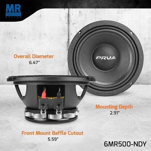 PRV AUDIO 6.5 Inch Midrange Speaker 6MR500-NDY 500 Watts 8 Ohm Neodymium Magnet, High Output Loudspeaker for PRO Audio & Car Audio (Single) in Saudi Arabia