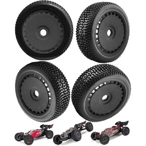 RC 17mm Tires for ARRMA 1/8 Talion 6S BLX,Typhon 6S 3S BLX,Redcat,Team,Losi,HPI,HPS,Kyosho,Hobao,Rc Tires Wheels 4PCS,Replace ARA550097,Black