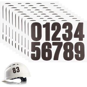 10 Sheets/100 PCS Baseball Helmet Stickers, 1 X 1.5 Inch 0-9 Vinyl Numbers Stickers, Adhesive Waterproof Football Helmet Stickers, Black Number Stickers for Baseball Hockey