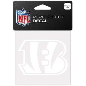 NFL Cincinnati Bengals 4x4 Perfect Cut White Decal, One Size, Team Color