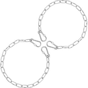 2pcs Gate Chain Locks for Outdoor Fence, 20 Inch Stainless Steel Gate Link Chain Lock with Metal Buckles Chain Link Gate Latches for Pet Cages, Horse Goat Cow Dog Corral Supplies