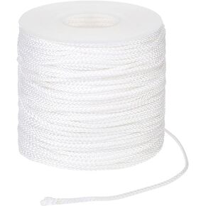 White Braided Lift Shade Cord 1.8mm Roller Blinds Cord White Pull String Rope, Window Blind String Pull Cord Blinds Lifting Rope for Aluminum Blind Shade Repair