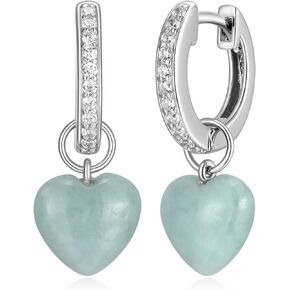Genuine Green Jade Hoop Earrings