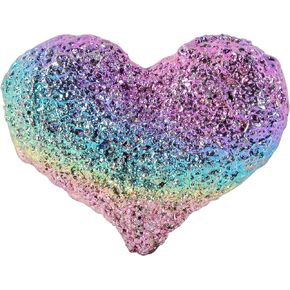 Nupuyai Moon Shaped Rainbow Bismuth Ore Crystal Stone, Rough Mineral Specimen for Home Office Decoration and Jewelry Making DIY Craft