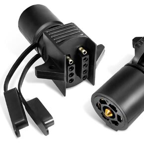Agrieyes 7 Pin to 4 Pin Trailer Adapter, 7 Way to 5 Way Trailer Light Plug, Trailer Connector for Truck RV Utility Tow Hitch Boat, Weatherproof